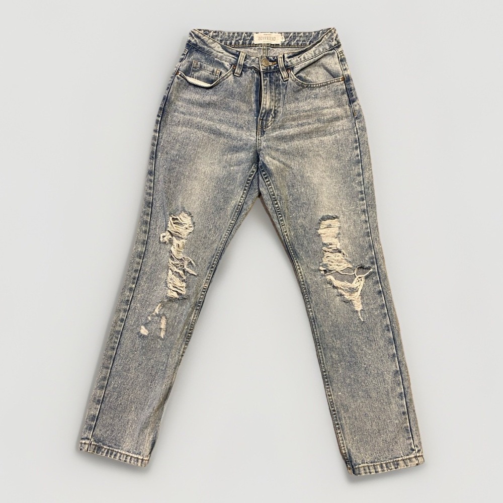 Women's Refuge Denim Boyfriend Mid Rise Distressed Faded Size 1